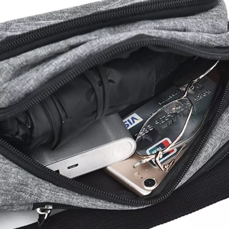 Korean Men's Casual Waist Bag Belt Bag Large Capacity Sports Running Travel Accessories Organizer Waterproof Canvas Sports Bag