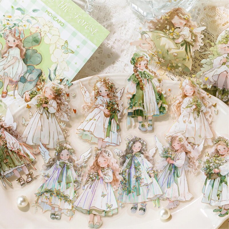 Pegatinas de animales de la serie Fairy Forest, decoración creativa retro, bricolaje, lote de 6 paquetes