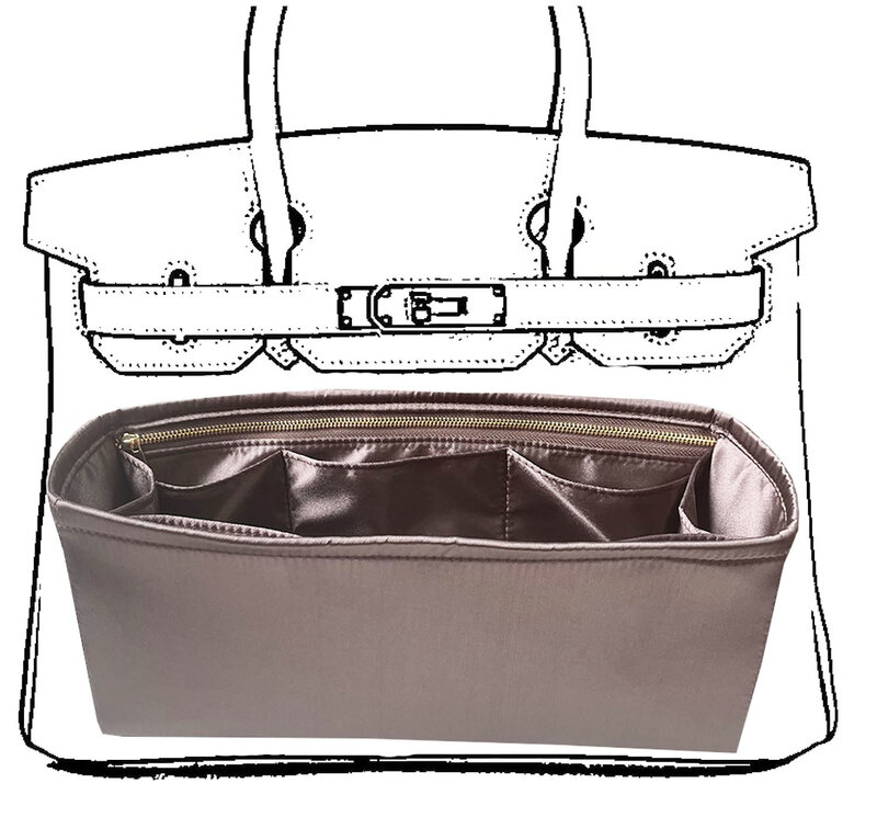 Purse Organizer Silky Smooth,Silk,Luxury Handbag Tote in Bag Shapers, Women- Fits B irkin25/30/35/40 Bags
