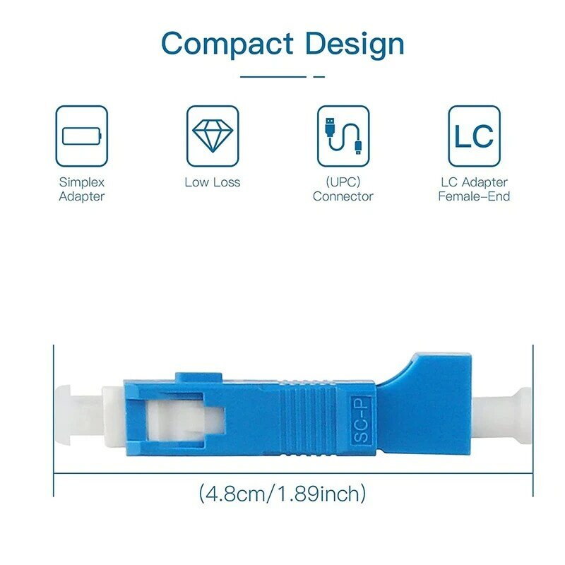 Conector adaptador de fibra óptica híbrida para medidor de potencia óptica, paquete de 4 unidades de un solo modo 9/125Um SC/UPC macho a LC/UPC hembra