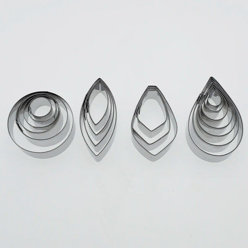 20pcs Polymer Clay Cutter Drop Round DIY Earring Dangle Jewlery Pendant Stainless Steel Cutting Mold Clay Cutter for Earrings