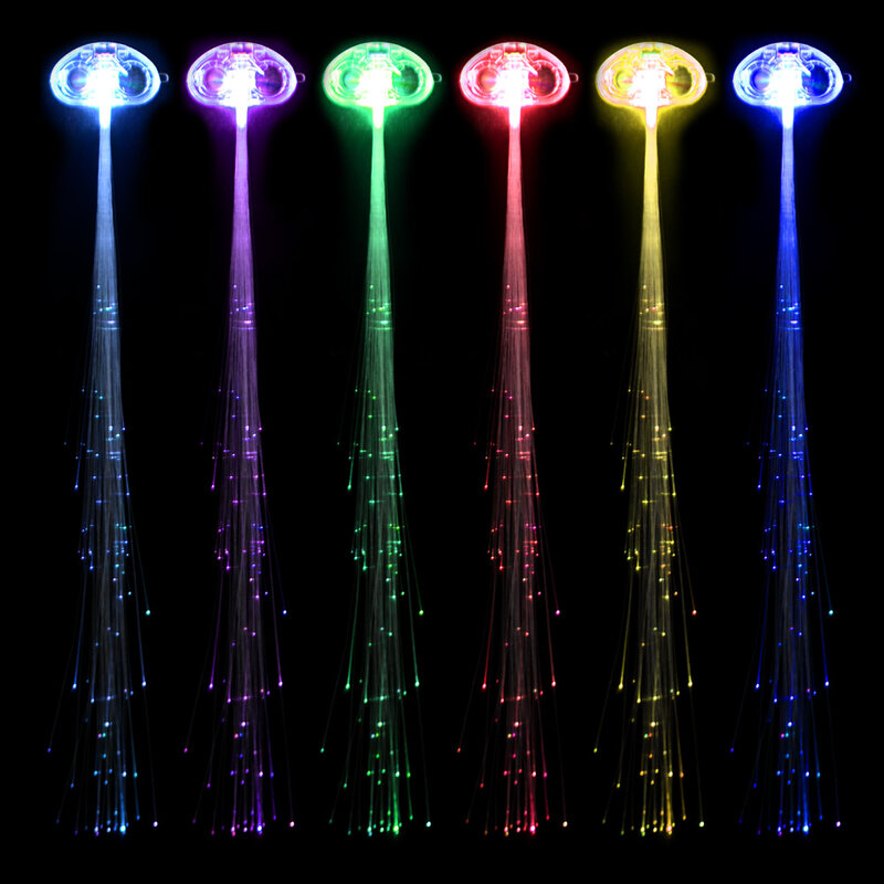 Criativo LED Fibra Óptica Luz, Trança de Cabelo Falso, Casamento, Traje De Natal, Fantasia Bola Headwear Decoração, 25Pcs