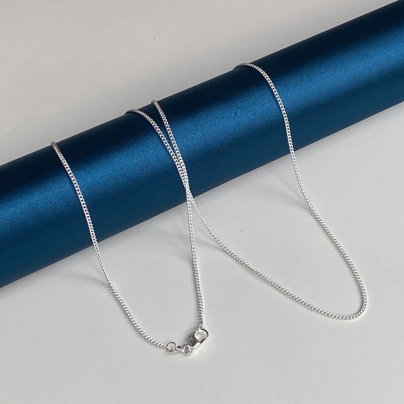 Ожерелье-цепочка для мужчин и женщин из серебра 925 пробы, 2 мм, 40-75 см