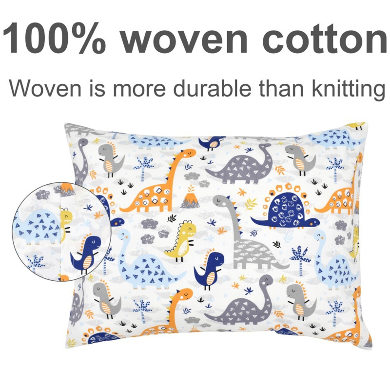 Funda de almohada de algodón 100% para bebé, funda de almohada con dibujos animados de animales, 35x50CM