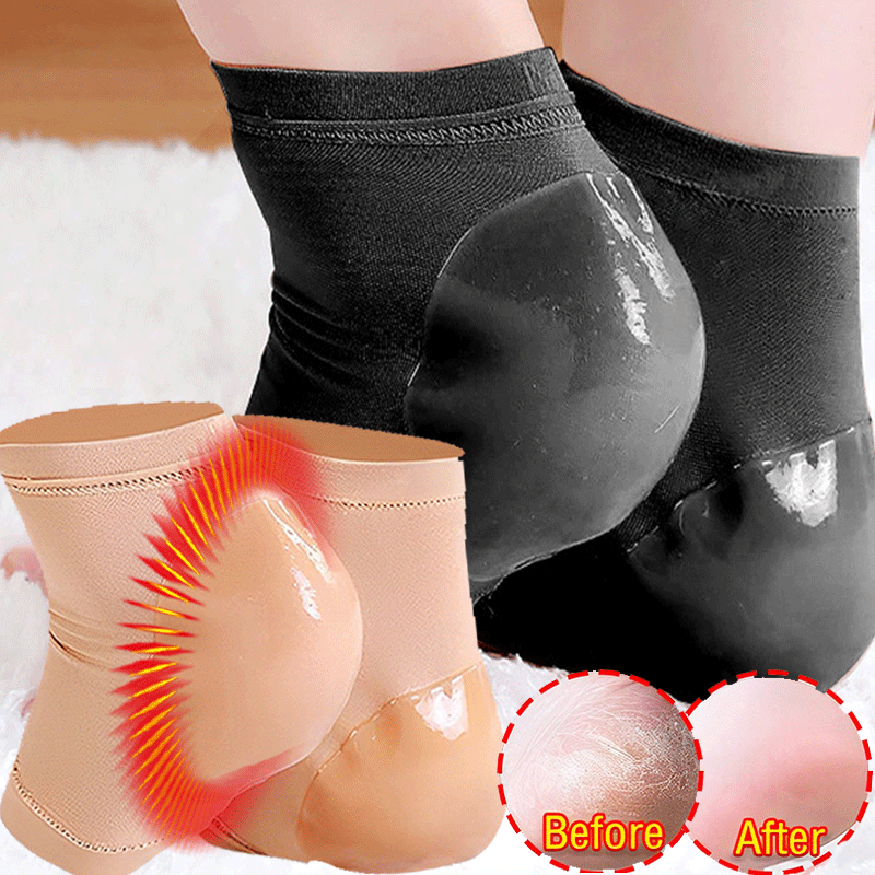 Gel Silicone protezione del tallone manicotto cuscinetti del tallone coppe del tallone supporto per fascite plantare cura dei piedi cuscino per la riparazione della pelle calzini da mezzo cortile