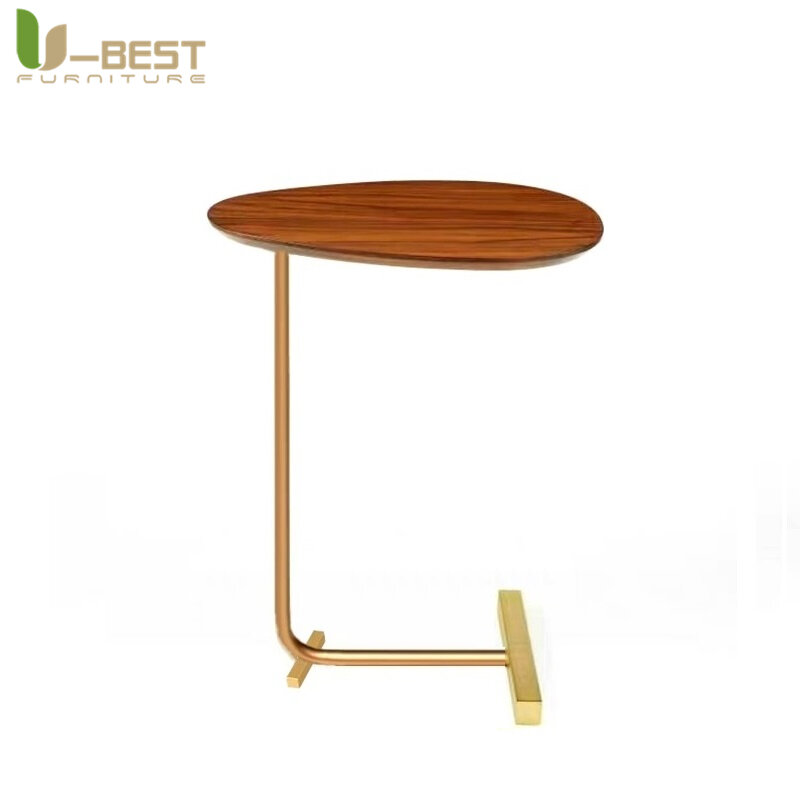 FSUBEST 100% in legno massello Top Side tavolino da tè divano angolo comodino lettura tavoli ovali semplice moderno Lron Art soggiorno