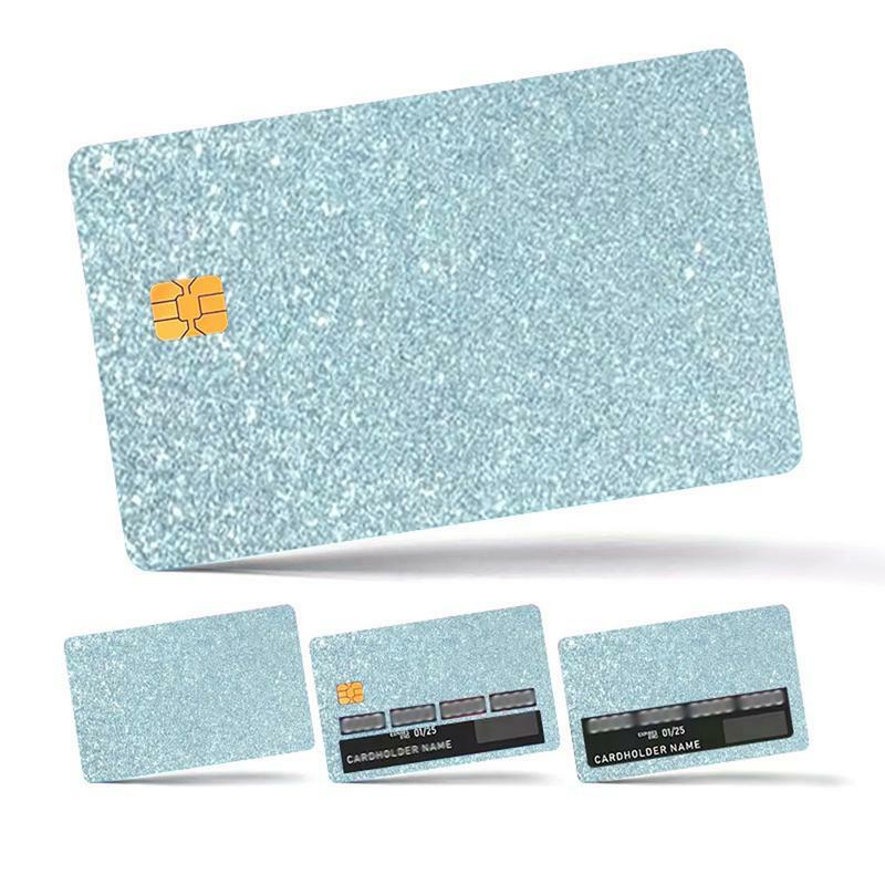 Calcomanías de piel para tarjetas de crédito, 4 piezas, cubierta de piel ostentosa extraíble, película de protección para tarjetas bancarias, sin burbujas, resistente al agua