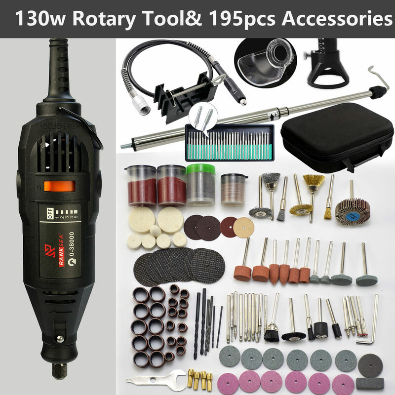 Rotary Tool Kit, Equipped With Flex Shaft And Multifunctional Chuck, 43 Accessories, Power Multipurpose Set For DIY Creations