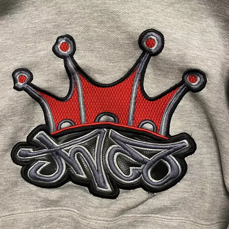 Худи с узором Jnco, Женская Толстовка Y2k, ретро Универсальный пуловер с длинным рукавом, свободная толстовка в стиле хип-хоп, с вышивкой в стиле Харадзюку