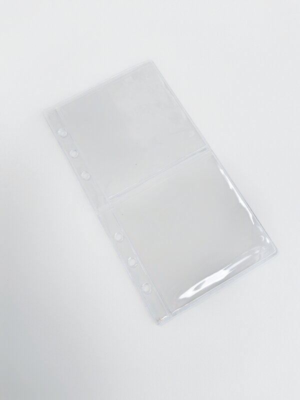 Flimsy-PVC جيب إدراج شفاف لمخطط دفتر الأوراق الفضفاضة ، منظم ، رابط 6 حلقات ، ملحقات ، قرطاسية كورية ، M5 ، A5 ، A6 ، A7