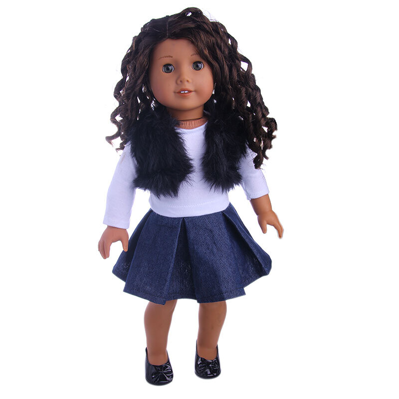 Черный плащ/плюшевое пальто кукольная одежда для 43 см куклы и 18-дюймовая американская обувь для новорожденных, Логан, милое платье, подарки от Nenuco