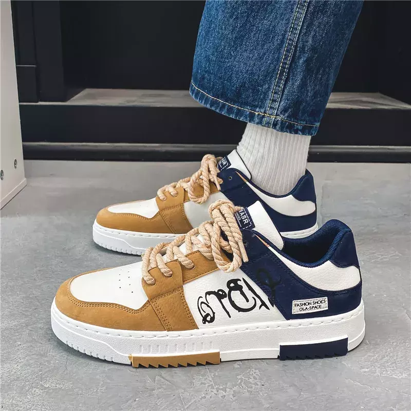 New Fashion Designer Shoes Men Casual Platform Sneakes Lace Up Trainers Student Sneakes Mens Vulcanized Shoes Zapatillas Hombre