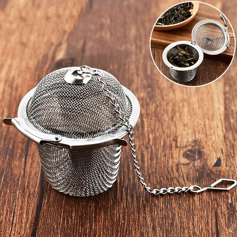 Filtro de chá de aço inoxidável infusor de chá de malha bola de chá infusor filtro reutilizável solto folha filtro saco fermentação erva chá acessórios