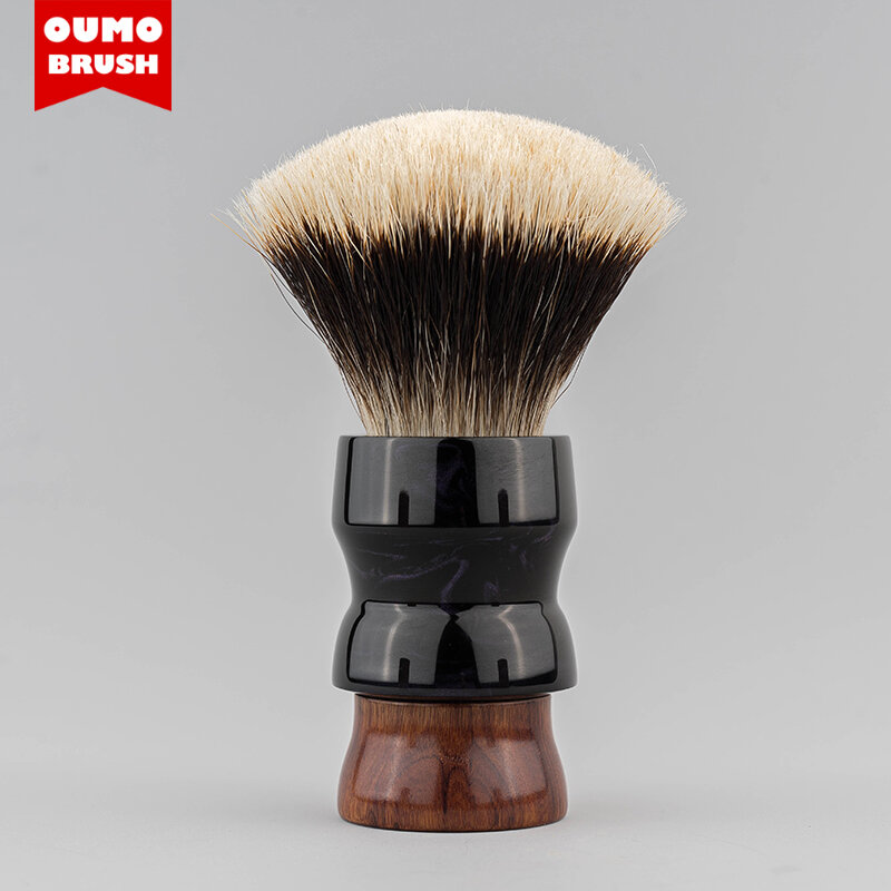 OUMO-brocha de afeitar de dos bandas, LM-1 de Manchuria Lotus, atado a mano, tejón, knot【 4,18