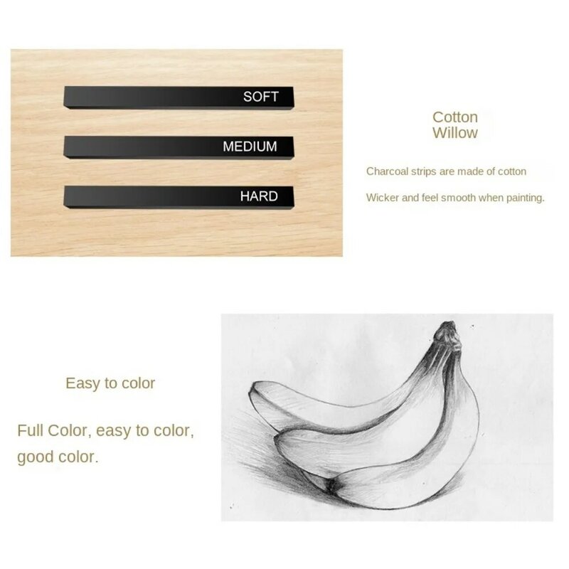 6 teile/satz profession elle Künstler Zeichnung Skizze Graffiti Quadrat Carbon Stick Carbon Pen komprimierte Carbon Bar Kunst liefert