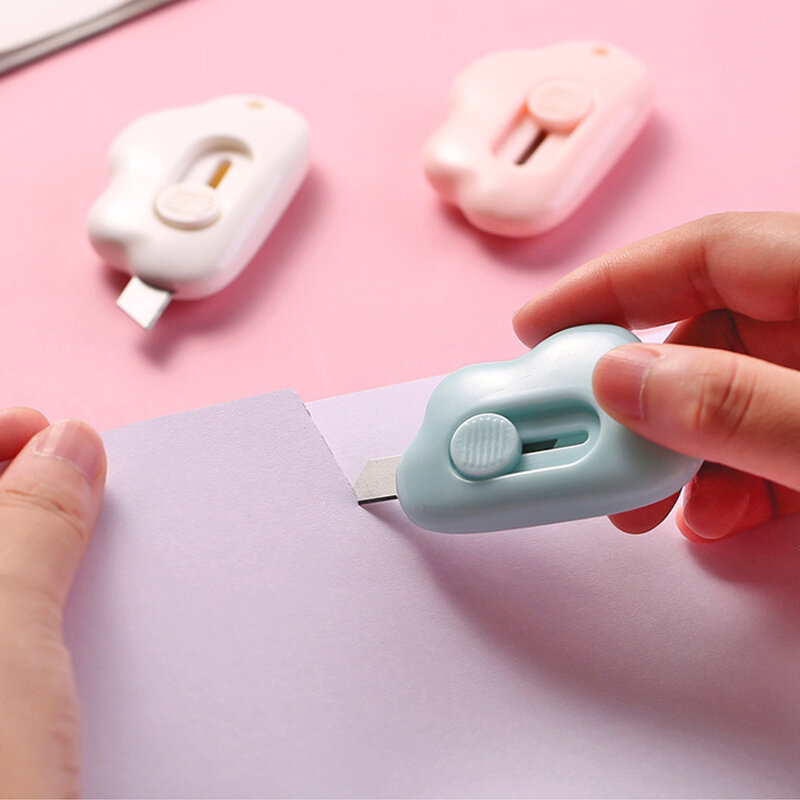 Cute Cloud Mini Portable Utility Knife Paper Cutter Cutting Paper Razor Blade Office Stationery Cutting Supplies