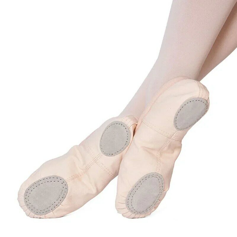 Балетная обувь для девочек, парусиновые балетные танцевальные Тапочки с мягкой подошвой, детская обувь для балерины, женская танцевальная обувь