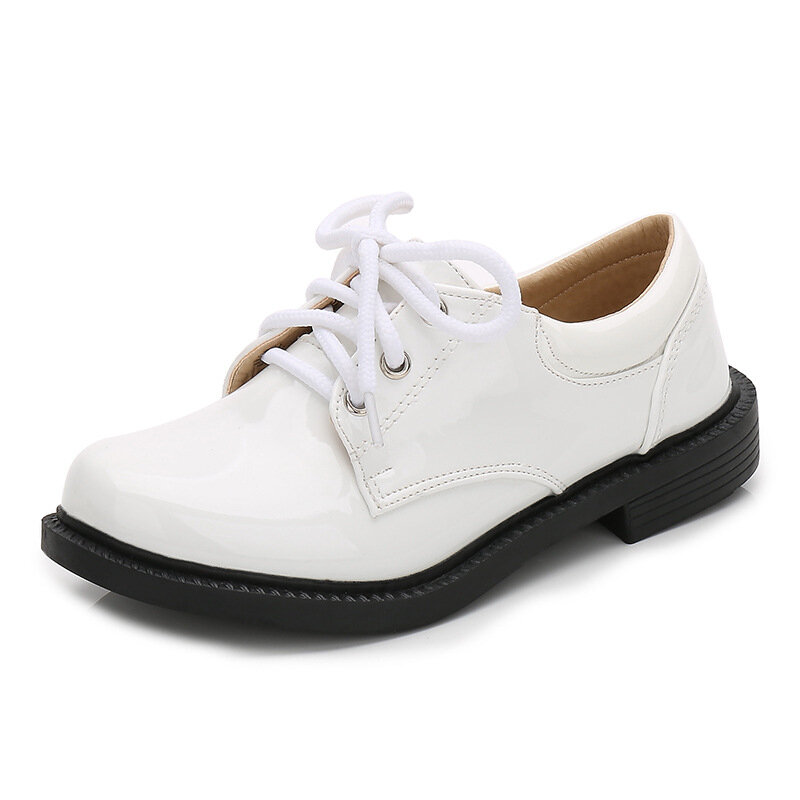 الأطفال أحذية الأولاد آداب فستان براءات أحذية من الجلد للأطفال الكلاسيكية زي مدرسي أكسفورد أحذية أسود أبيض الزفاف شقة