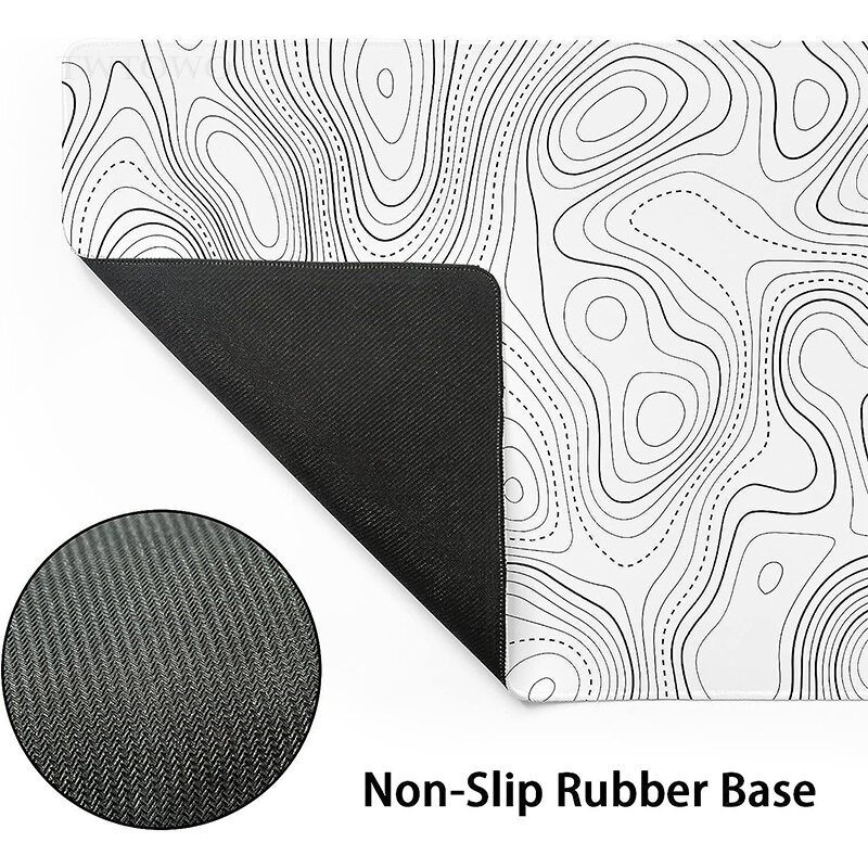 Mouse Pad Gaming Black And White Contours XL Computer HD Home Mousepad XXL keyboard pad Carpet Non-Slip Soft Computer Mouse Mats