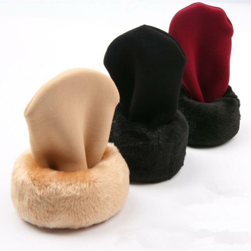 Calcetines gruesos de lana y Cachemira para mujer, medias térmicas de terciopelo sin costuras con forro de felpa, Color sólido, para la nieve