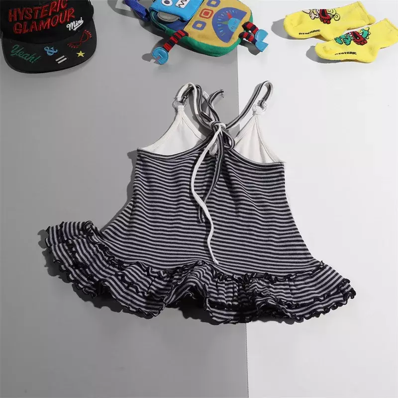 Kids Clothes Girls' Clothes 2024 Summer Tide Brand Cotton Children's Vest Skirt