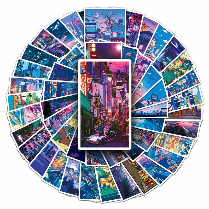 ملصقات جرافيتي على شكل مشهد ليلي من Dayman ، مناسبة لأجهزة الكمبيوتر المحمولة ، الخوذات ، ألعاب مكتبية ذاتية الصنع ، بيع بالجملة ، 50 أو