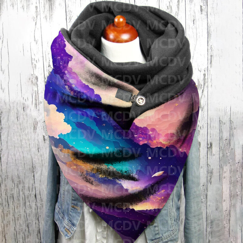 Bufanda y chal casuales con estampado 3D de arena movediza colorida para mujer, bufanda cálida y cómoda, 01