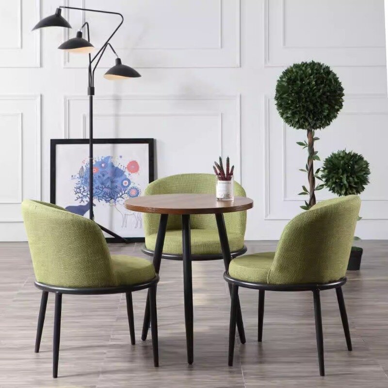 Minimalistyczne zestawy stolików kawowych do salonu z okrągłym pubem metalowe krzesło francuskie zestawy do jadalni Muebles De stolik kawowy zestaw krzeseł restauracja