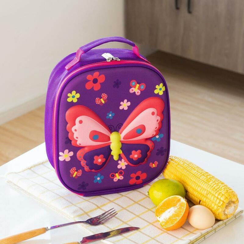 Kawaii Unicorn Lunch Bag para Crianças, Caixa Isolada Escola para Menina, Sacola Impermeável para Crianças