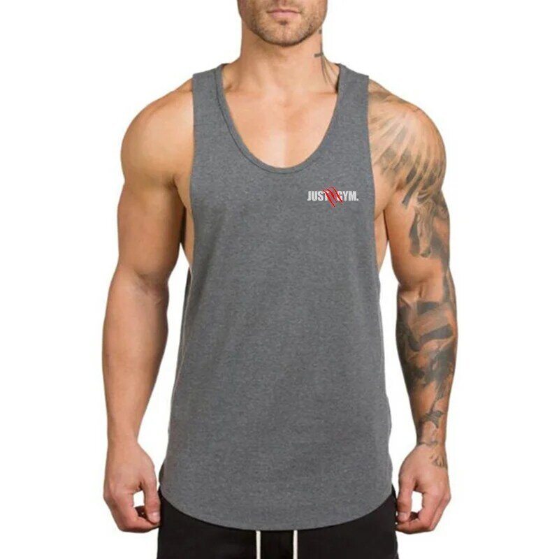 Summer Men Fitness Casual Cotton Vest Gym Bodybuilding Tank Tops Workout Jogging Undershirt Male Sleeveless Breathable Shirts