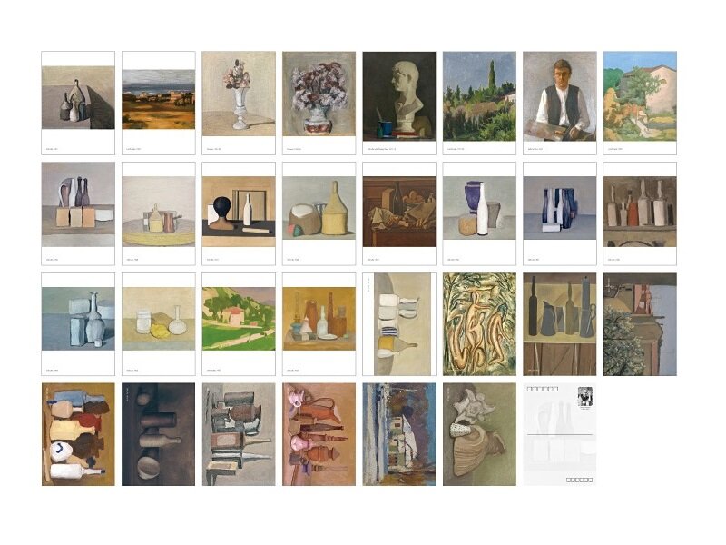 30ชิ้น/เซ็ต Giorgio Morandi น้ำมันภาพวาดโปสการ์ดชีวิตรูปภูมิทัศน์งานศิลปะบัตรอวยพรการ์ดข้อความตกแต่งบ้าน