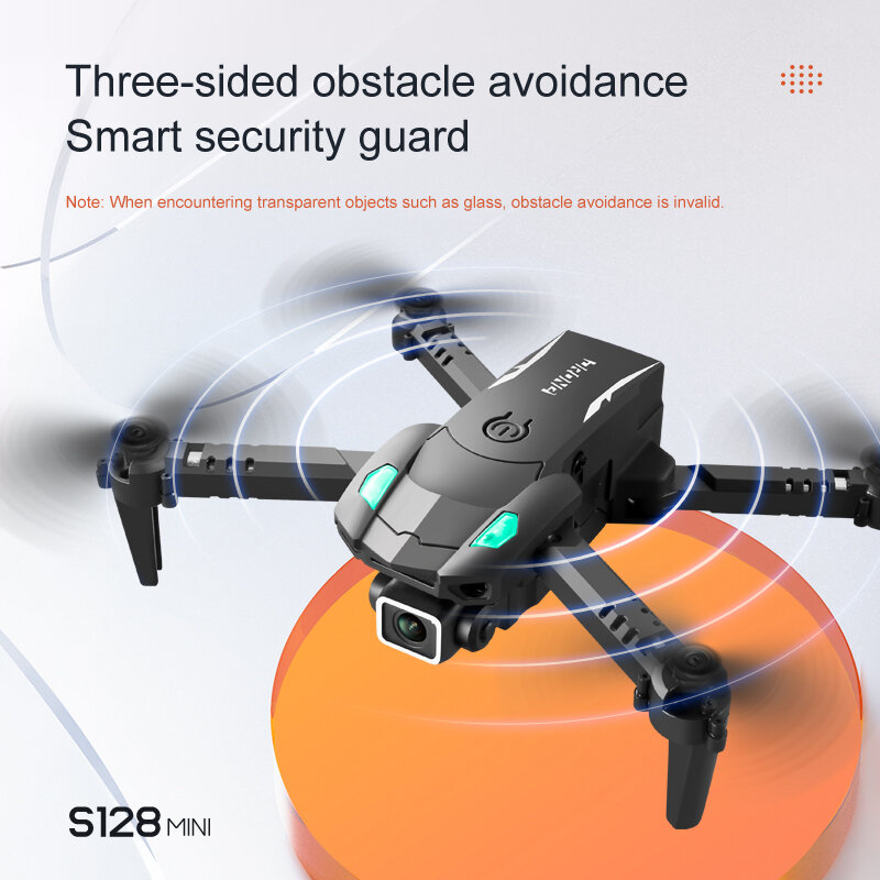 Mini Dron S128 4K HD, cámara de tres lados, evitación de obstáculos, presión de aire, altura fija, cuadricóptero plegable profesional, Juguetes