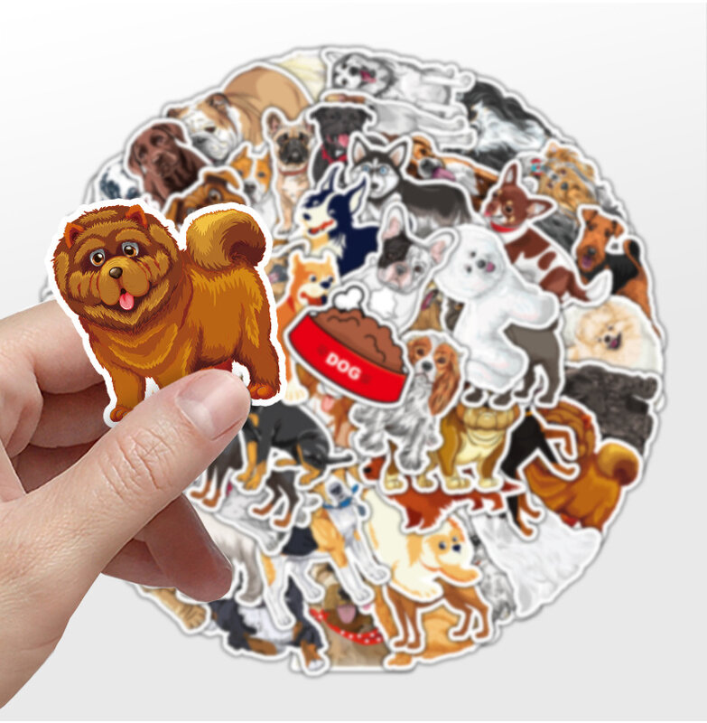 50Pcs Cartoon Cute Dog Series Graffiti Stickers adatto per caschi per Laptop decorazione Desktop adesivi fai da te giocattoli all'ingrosso