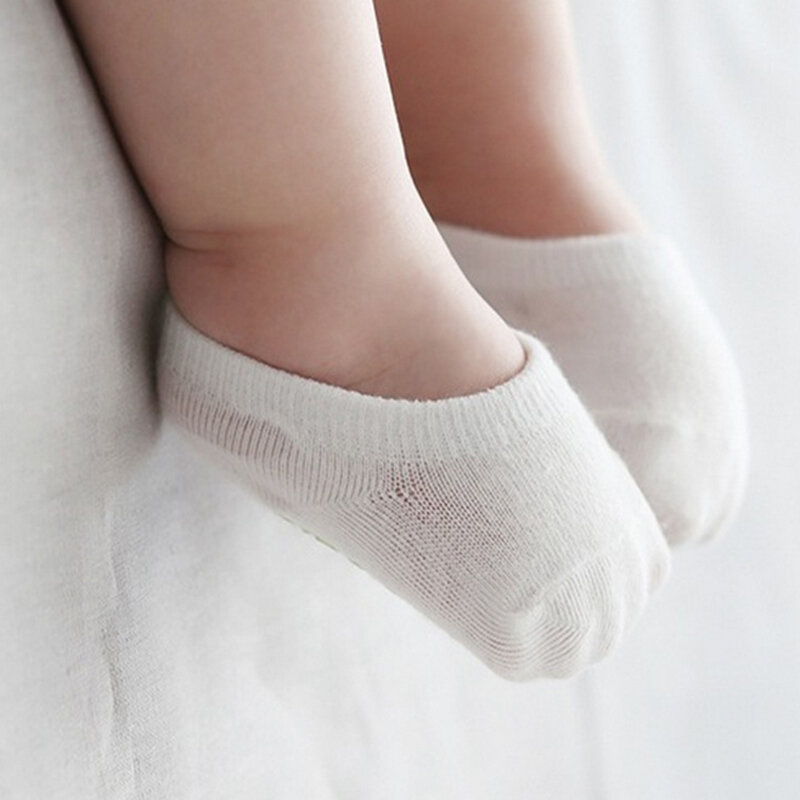Meias de algodão antiderrapantes para bebê e criança, meias unisex, cor doce, para meninos e meninas de 1 a 3 anos de idade