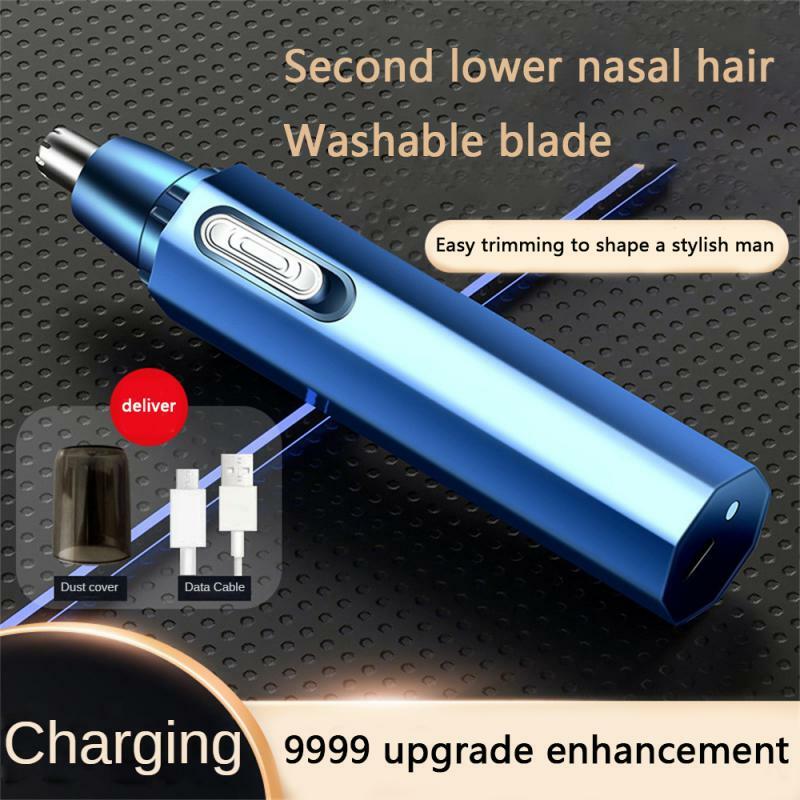 Recortadora eléctrica de pelo de nariz para hombres, cortadora de pelo de nariz recargable por USB, depilación de oídos portátil, herramientas de afeitado multicinético