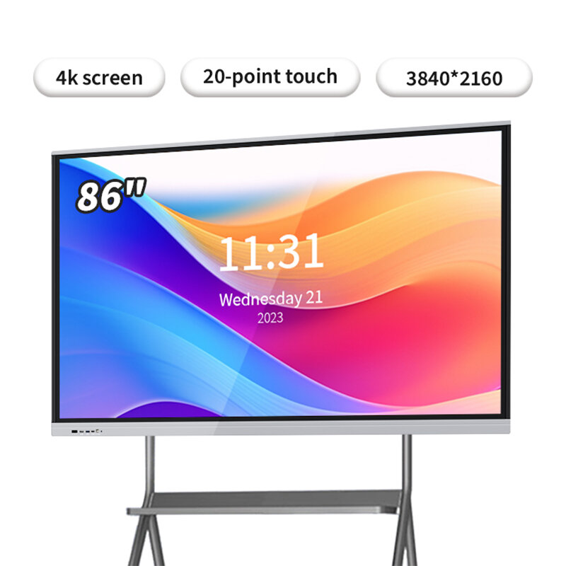 65 75 86 Inch Smart Board Voor Klaslokaal En Conferentie, Elektronisch Whiteboard 4K Hd Touch Screen Interactief Whiteboard