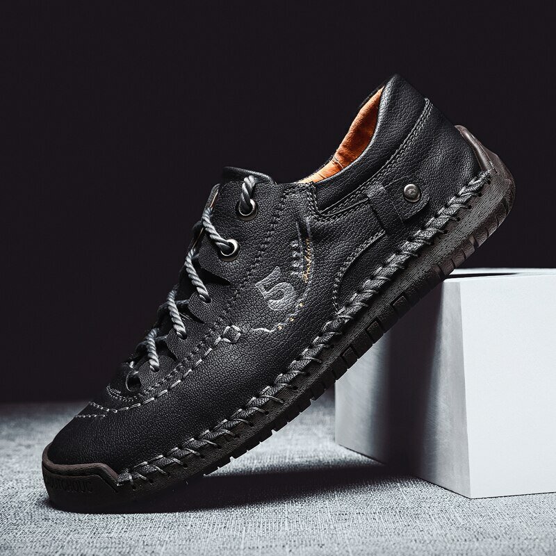 New Men Leather Casual Shoes Outdoor Comfortable High Quality Fashion Soft Homme Classic Ankle Non-slip Flats Moccasin Trend