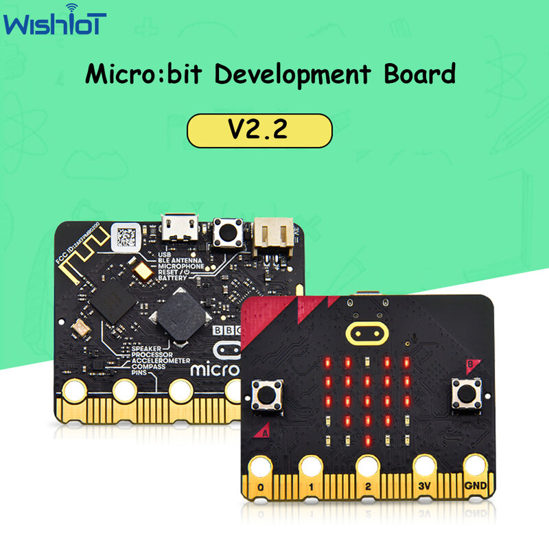 BBC-Placa de desarrollo Original Microbit V2.2, compatible con Makecode Python para clases de educación, enseñanza, estudiantes, programación y aprendizaje