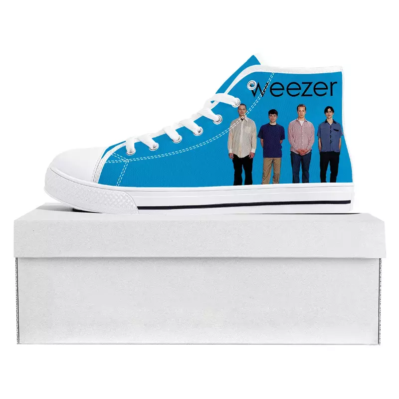 Weezer Pop Rock Band High Top High Quality Sneakers Mens Womens Teenager Canvas Sneaker Casual Couple Shoes Custom Shoe White