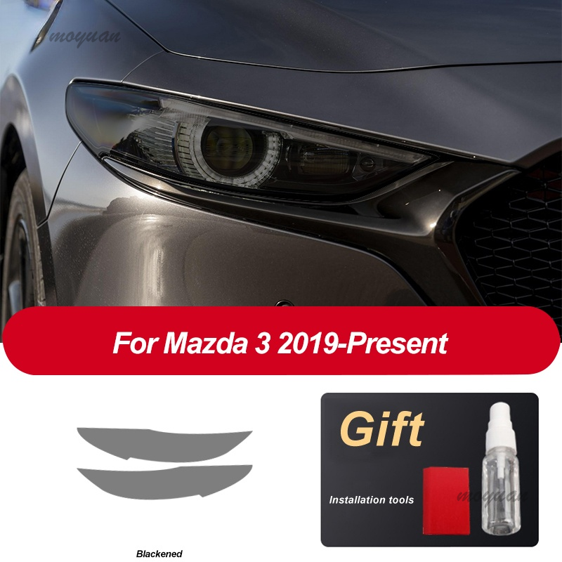 2 шт., Прозрачная Черная защитная пленка для автомобильных фар Mazda 3 BP 2019 2020