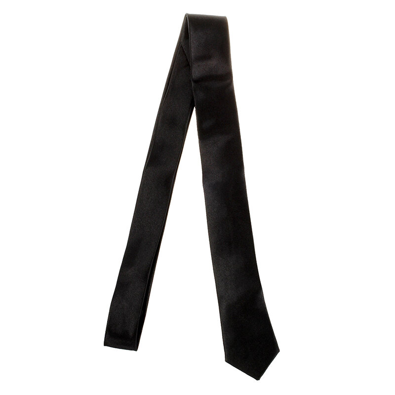 Unisex Casual Stropdas Skinny Slim Narrow Neck Tie-Zwart