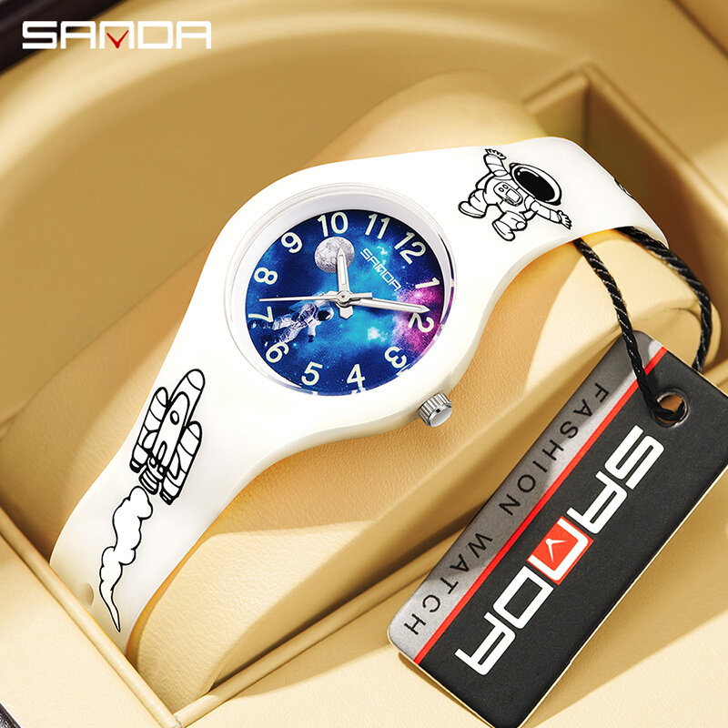 New Children's Watch Starry Sky Cartoon Student Male and Sanda 6098 Female Silicone Fashion Fluorescent Outdoor Waterproof