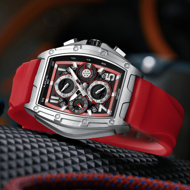 LIGE mężczyźni oglądać najlepsze marki oryginalne sportowe duży kwarcowy męskie zegarki silikonowe wodoodporne zegarek na rękę mężczyzn Relogio Masculino