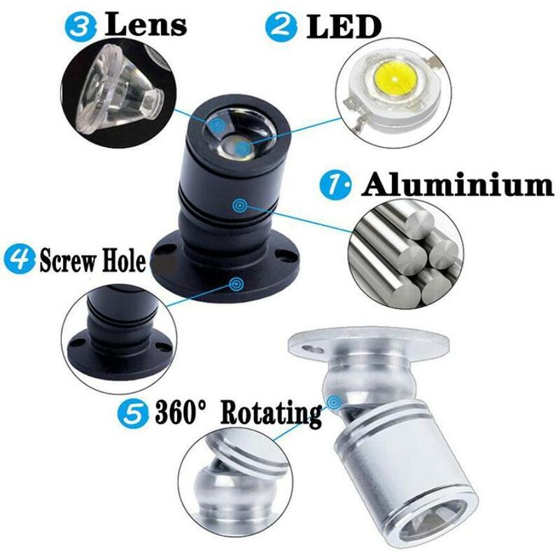LED Cabinet Mini Spot Light 1W 110V 220V Downlight Jewelry Show Include Led Driver Surface Mounted Ceiling Light Lamp