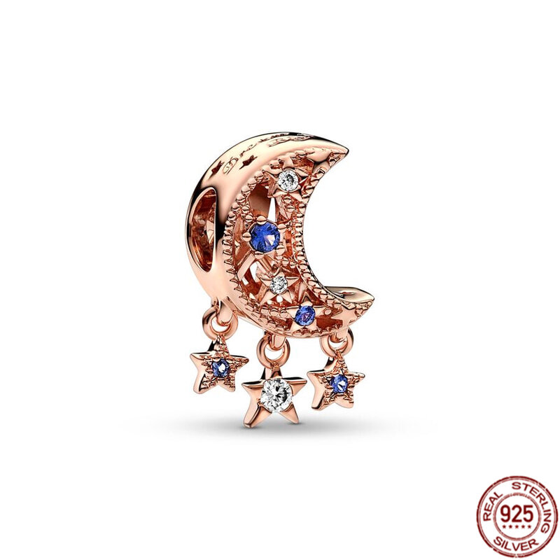 Hot Fine Rose Gold Plated Series 925 Sterling Silver Dangle Charm Beads Fit Original Pandora Bracelet DIY Jewelry Gift For Women