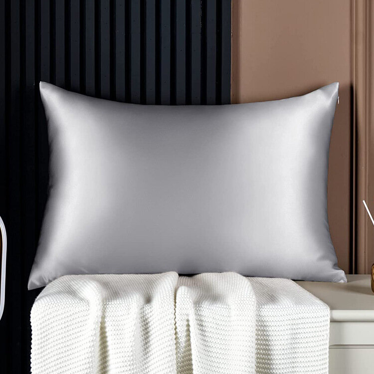 Funda de almohada 100% de seda, cubierta de pelo satinado sedoso, cómoda, decoración del hogar, venta al por mayor