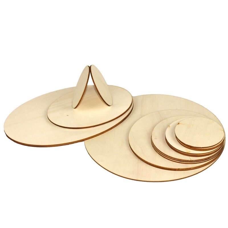 10 шт., круглые деревянные диски из натурального дерева