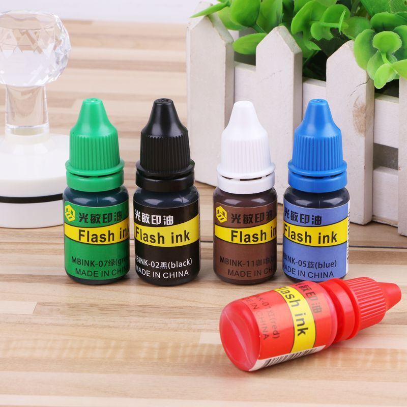 10Ml Flash Refill Inkt Voor Lichtgevoelige Zegel Stempel Olie Stempelen Machine Diy Scrapbooking Kantoorbenodigdheden Fotoalbum Kaart