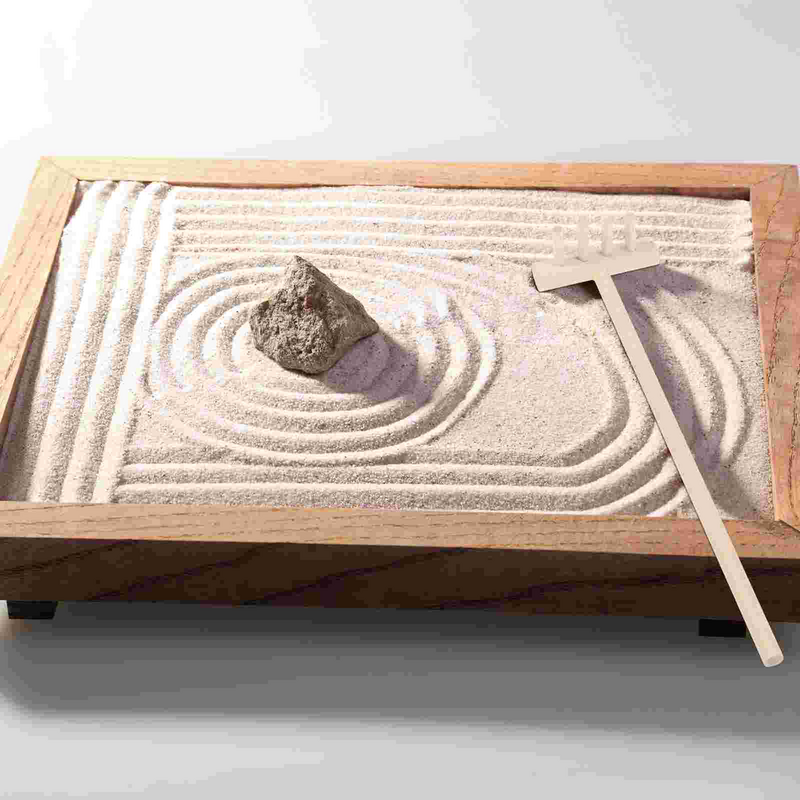 คราดสวนขนาดเล็กแบบเซนอุปกรณ์ทำจากไม้ไผ่คราดตั้งโต๊ะสำหรับทำสมาธิฮวงจุ้ย