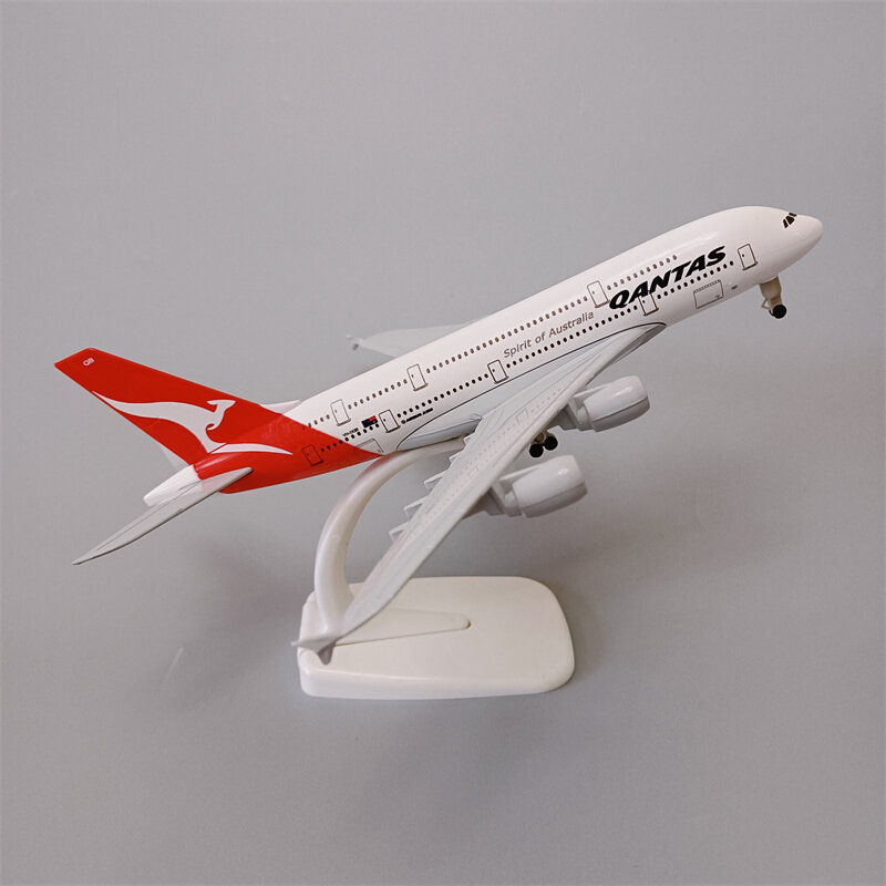 20cm lega metallo aria Australian Qantas AIRBUS 380 A380 compagnie aeree modello di aeroplano Diecast aereo modello aereo w carrelli di atterraggio